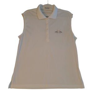 Monterey Club Womens Tank Top White Size Medium 100% Polyester Sleeveless Pullon